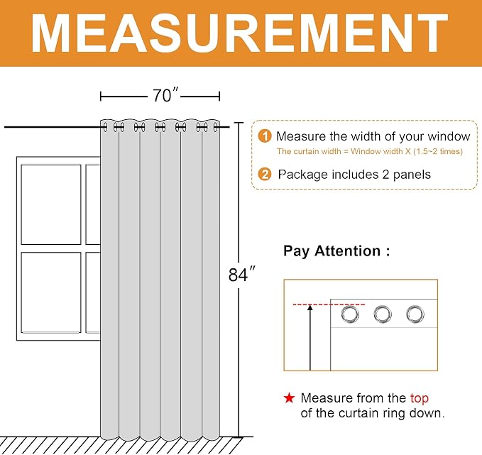 Blackout Curtains for Bedroom, Cappuccino, 70 x 84 Inches, 2 Panels | Thermal - Image 7
