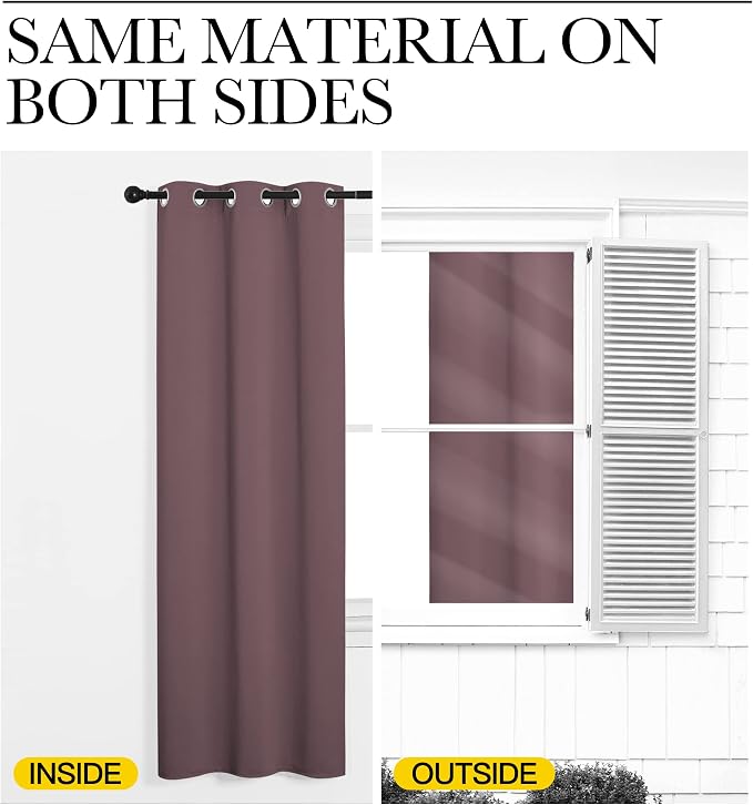 NICETOWN Bedroom Curtain Panels Blackout Draperies, 1 Pair, 29 by 45 inches - Image 6