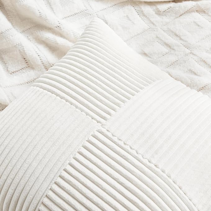 Fancy Homi 2 Packs Cream White Long Lumbar Decorative Throw Pillow Covers 16x24 - Image 4