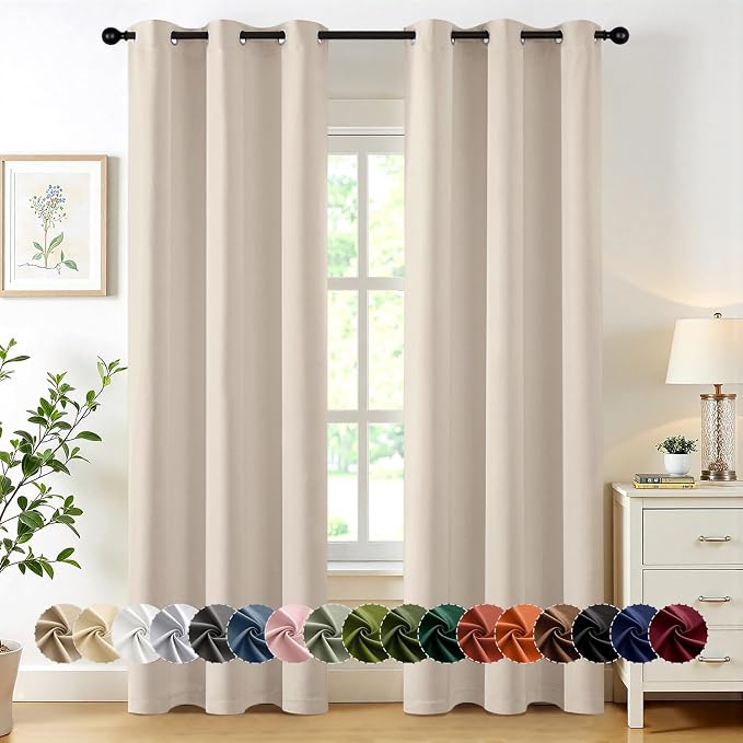 MIULEE Blackout Curtains for Bedroom 2 Panels 40 x 72 Inch Long Champagne | by MIULEE