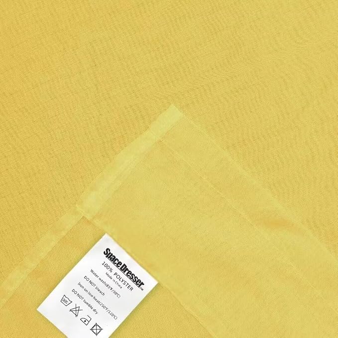 SpaceDresser Yellow Sheer Curtains 4 Panels Rod Pocket Semi-Sheer Curtain 84 - Image 6