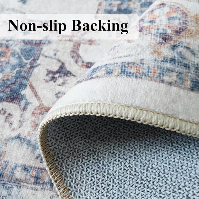 Washable 8x10 Living Room Rug: Oriental Water Resistant Rugs - Image 5
