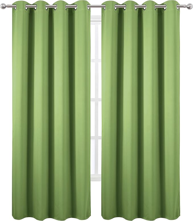 Light Green Thermal Blackout Curtains/52 x 108 Inch/Set of 2 Panels Room - Image 2