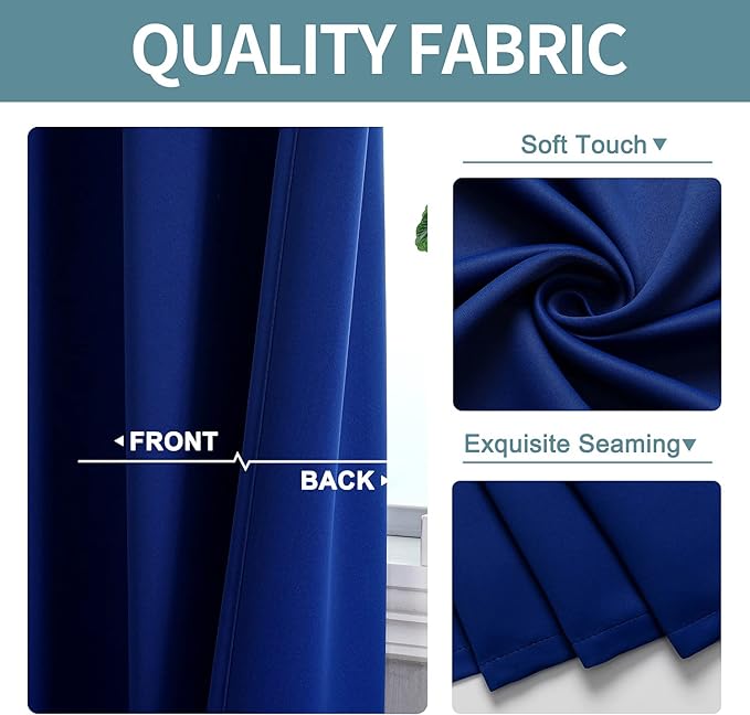 ChrisDowa Blackout Curtains for Bedroom and Living Room 84 Inches Long | 2 - Image 3