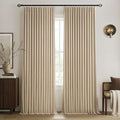 MIULEE Taupe Pinch Pleated 100% Blackout Linen Curtains 40x90 Inches | Room by MIULEE