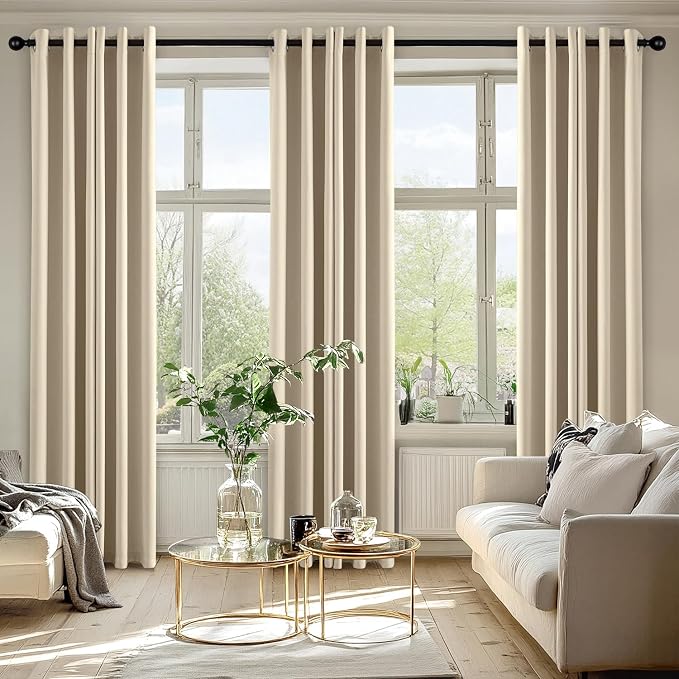 MIULEE Blackout Curtains for Bedroom 2 Panels 40 x 84 Inch Long Cream Beige | - Image 6