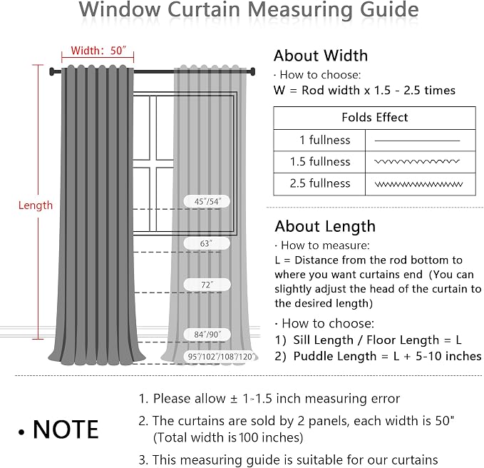MYSKY HOME Linen Curtains for Sliding Door, Farmhouse Semi Sheer Ceiling - Image 3
