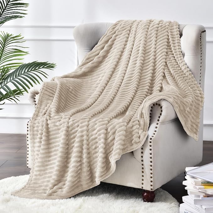 BEDELITE 3D Ribbed Jacquard Linen Blankets Queen Size - Image 3