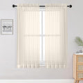 Sheer Curtains 63 inch Length 2 Panels Set, Rod Pocket Voile Fimly Sheer Drapes by OWENIE