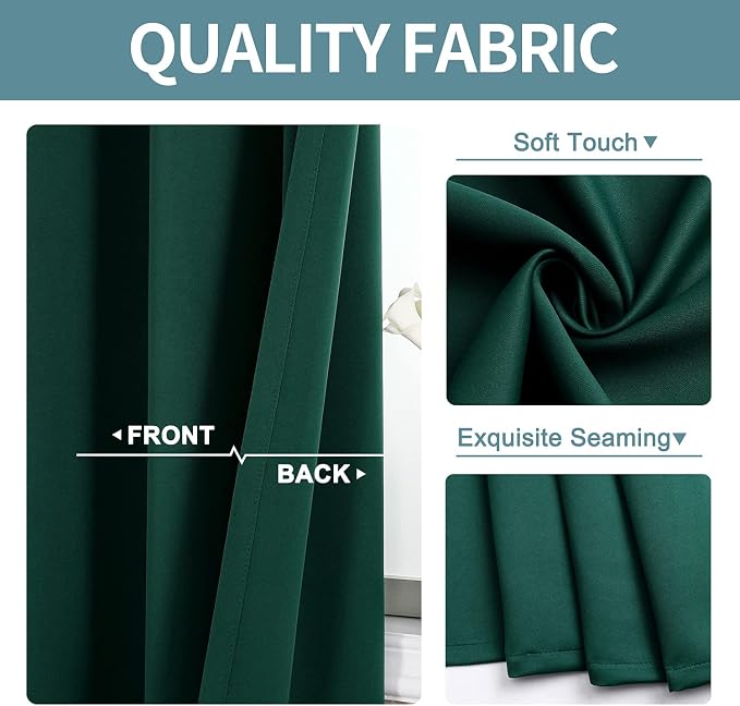 ChrisDowa Blackout Curtains for Bedroom and Living Room 84 Inches Long | 2 - Image 3