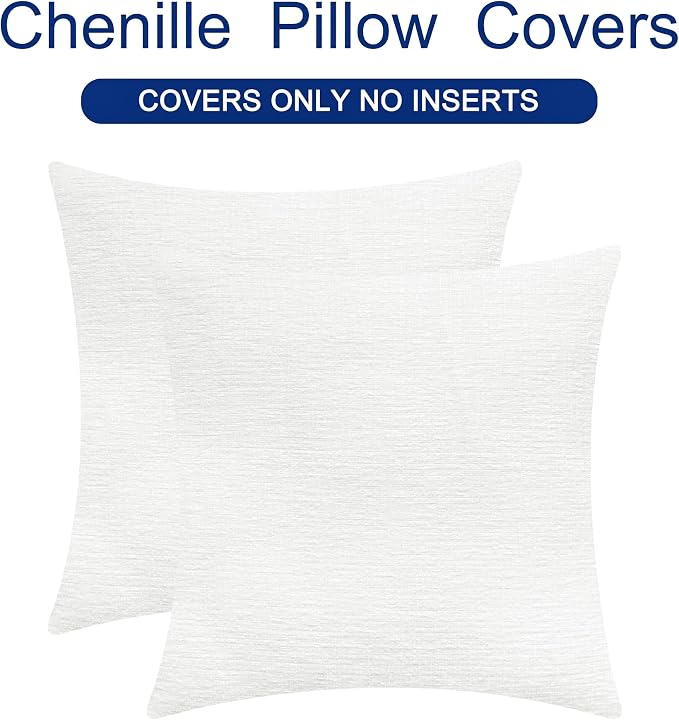 CaliTime Decorative Couch Throw Pillow Covers 20 X 20 Inches True White | Pack - Image 6