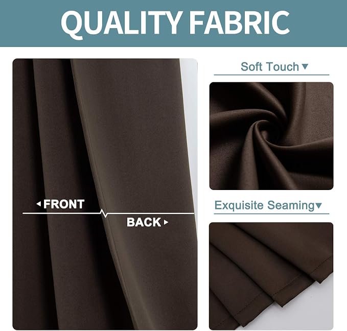 ChrisDowa Blackout Curtains for Bedroom and Living Room 80 Inches Long | 2 - Image 3