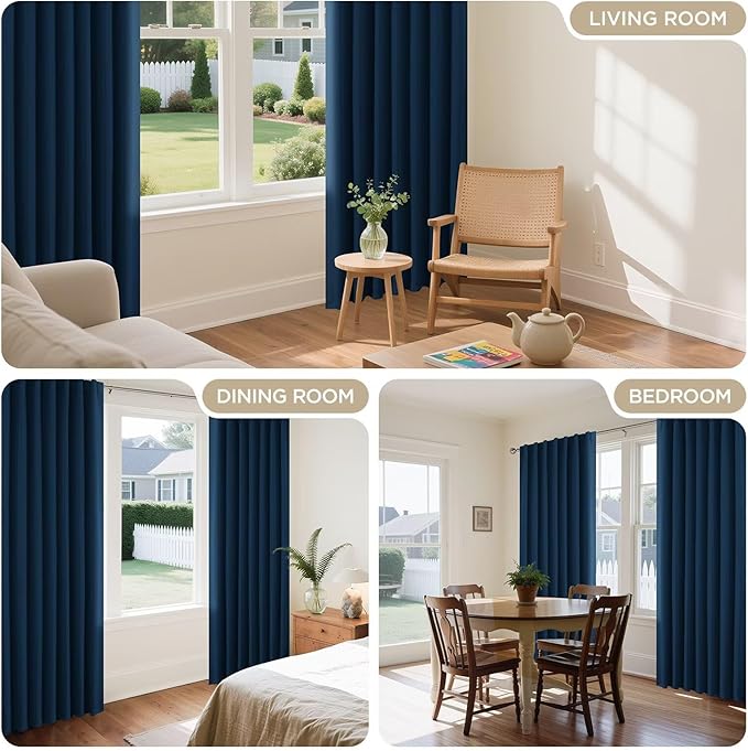 Joydeco Blackout Curtains 96 Inches Long, Thermal Insulated Black Out Curtains - Image 6