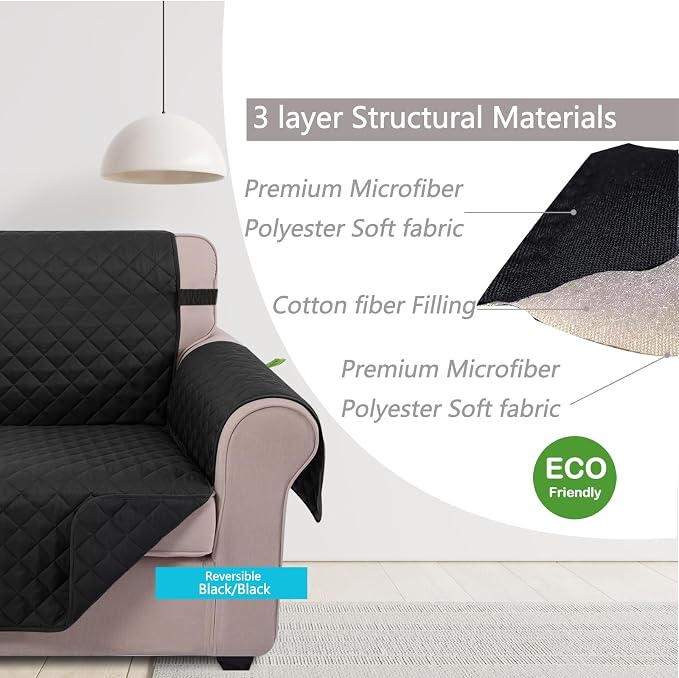 U-NICE HOME Reversible Recliner Chair Covers, Pet Friendly, Elastic Straps - Image 4