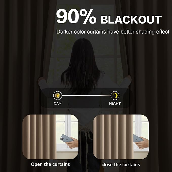 Pinch Pleated Blackout Curtains 126 Inch Long 2 Panels - Image 3