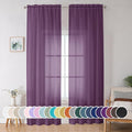 Sheer Curtains 96 Inches Long 2 Panels Set, Transparent Light Filtering Plam by OWENIE