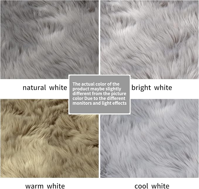 SERISSA 3x5 Fluffy Grey Faux Fur Area Rug - Image 6