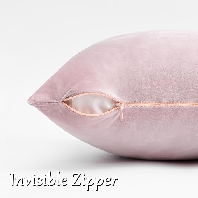 GIGIZAZA Sweet Lilac Velvet Throw Pillow Covers Big 26x26 Pack of 2 | - Image 4