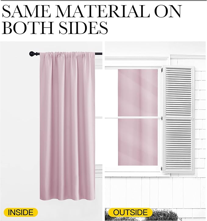 NICETOWN Bedroom Curtains, Room Darkening Draperies Window Curtain Panels - Image 6