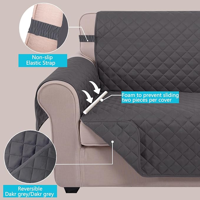 U-NICE HOME Large Sofa Cover Reversible Couch Cover - Image 3