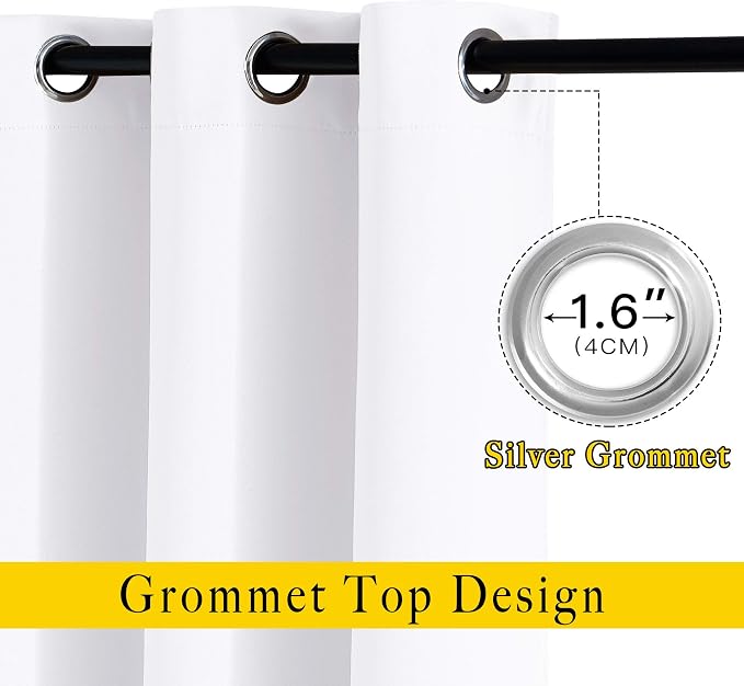 NICETOWN White Doorway Curtains 80 inches Long, Grommet Privacy Door Curtains - Image 2