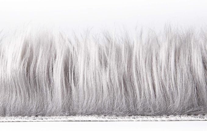 Ashler Faux Fur Rug, Fluffy Shaggy Area Rug Ultra Soft 3 x 3 Feet Round Fur - Image 5