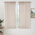 MIULEE Natural White Linen Curtains 52x48 Inch 2 Panels by MIULEE