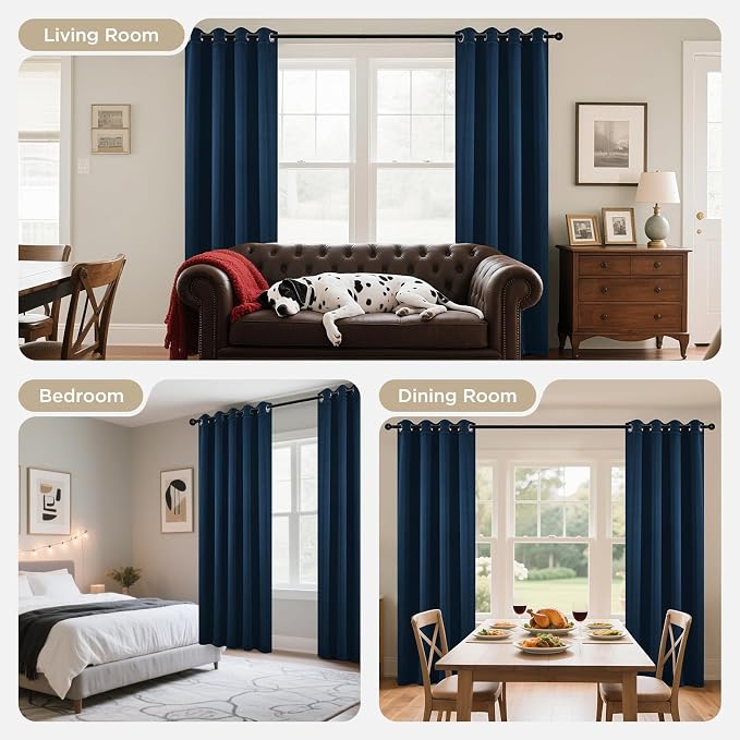 Joydeco Blackout Curtains 63 Inch Length 2 Panels Set, Thermal Insulated Long - Image 8