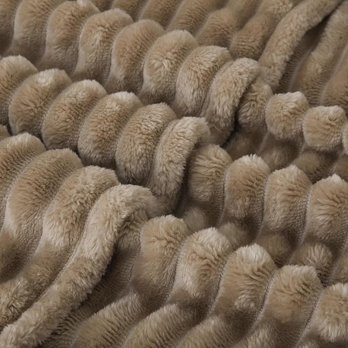 Tan Fleece Throw Blanket 90”×90” - Image 6