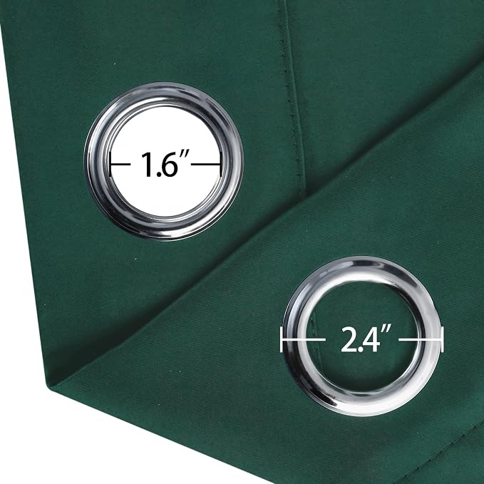 Blackout Curtains 52 x 120 Inch Long Dark Green Curtains Set of 2 Panels Room - Image 5