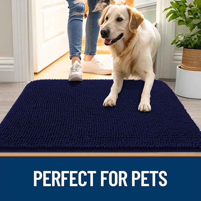 OLANLY Dog Door Mat for Muddy Paws 54x24, Super Absorbent Chenille Mud Mat | - Image 6