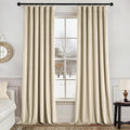 MIULEE Velvet Curtains 50W x 90L 2 Panels Beige Blackout Curtains | Luxury by MIULEE