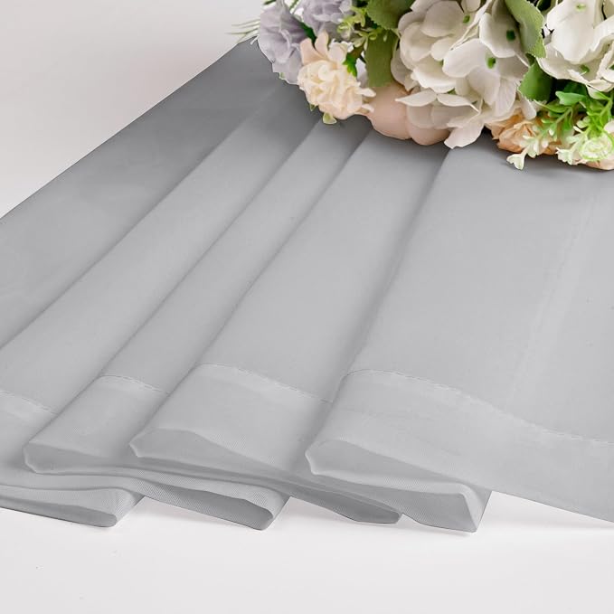 Chyhomenyc Sheer Light Grey Curtains 90 inches Long 2 Panels, Light Filtering - Image 8