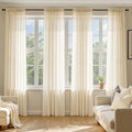 MIULEE Butter Cream Sheer Curtains 90 Inches Long 4 Panels 42 x 90 Inches | by MIULEE
