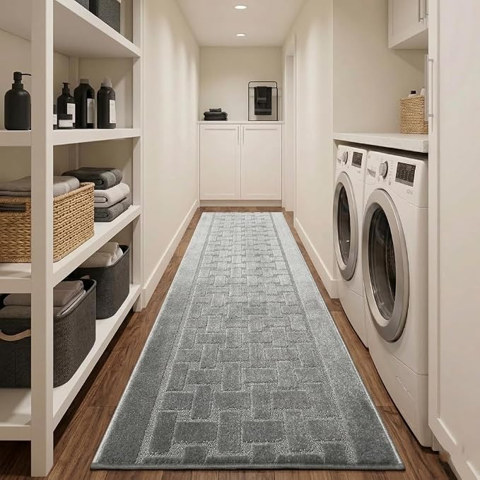 Runner Rug 35 ft, Extra Long Non-Slip Washable Rug, Rubber Backing, Rolled in - Image 9