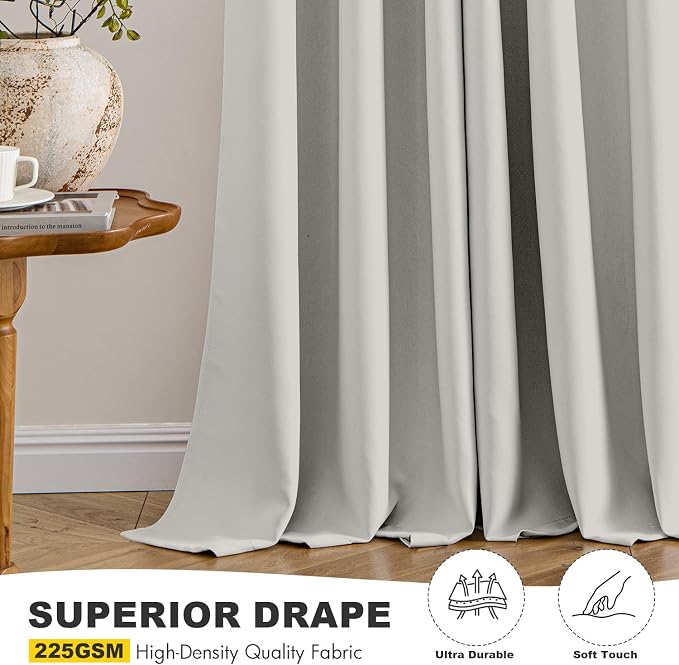 MIULEE Blackout Curtains for Bedroom 2 Panels 40x72 Inch Long Natural White | - Image 5