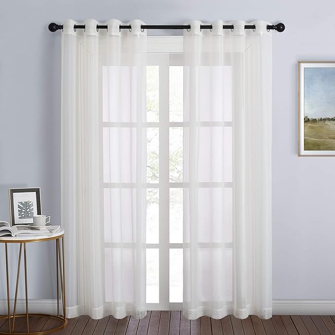 NICETOWN Sheer Curtains for Bedroom Windows 84 inch Length, Grommet Casual by NICETOWN