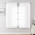 Chyhomenyc White Sheer Curtains 63 Inches Long 2 Panels, Light Filtering Bright by Chyhomenyc