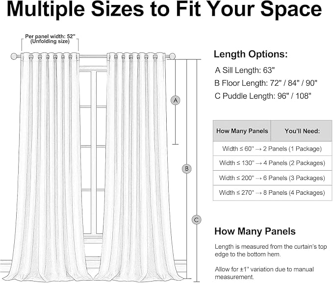 95 Inch Long Gray Blackout Curtains - Image 8
