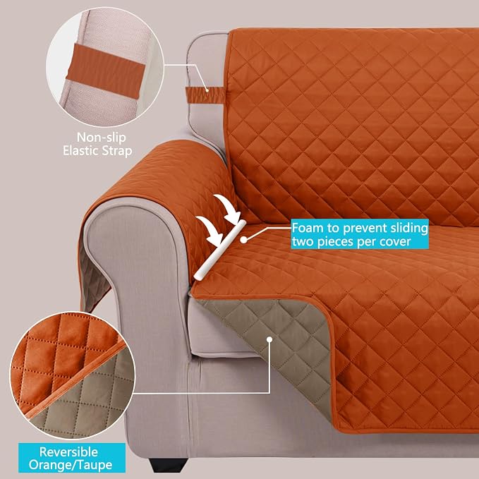 U-NICE HOME Large Sofa Cover Reversible Couch Cover, Pet Friendly, Elastic - Image 4