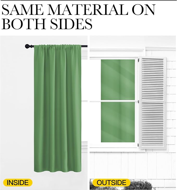 NICETOWN Blackout Curtains for RV Windows, Froest Green, 2 Panels, Room - Image 5