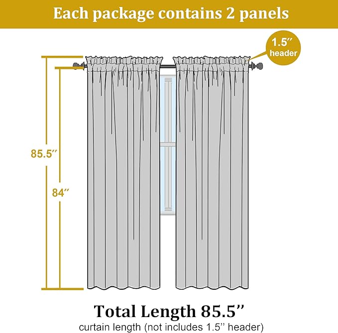 Aqua Sheer Curtains 84 Inches Long - Image 2