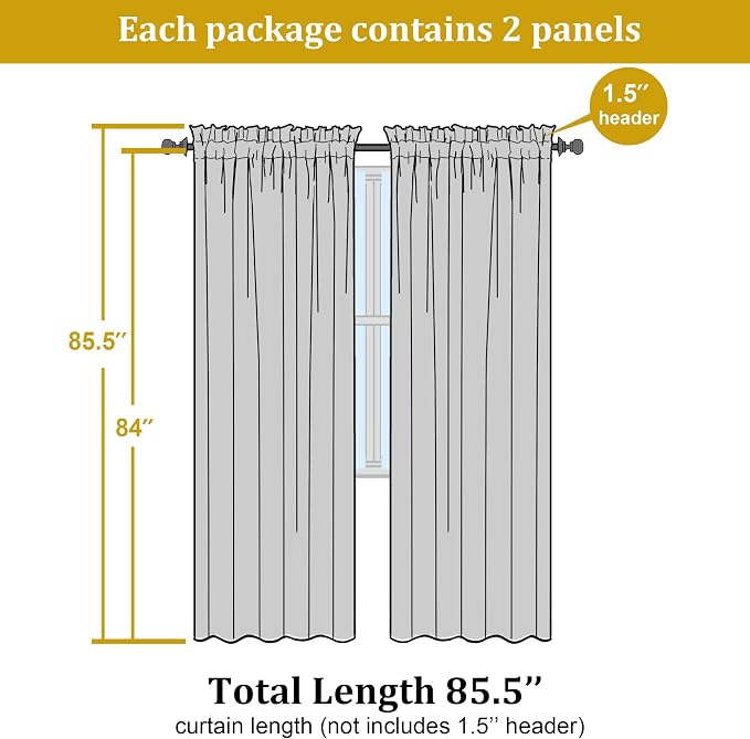 Lime Sheer Curtains 84 Inches Long - Image 2