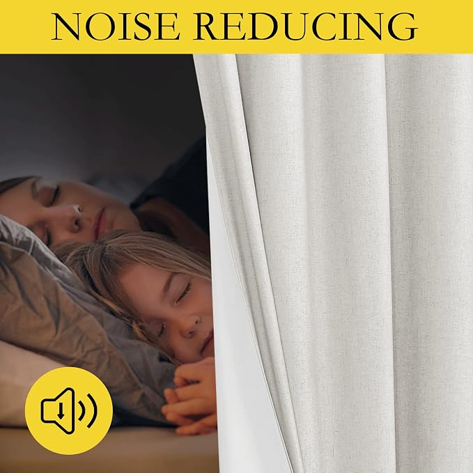 NICETOWN 100% Blackout Linen Texture Curtains 72 inches Long, Thermal Insulated - Image 4