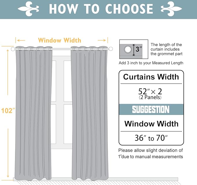 ChrisDowa Blackout Curtains for Bedroom and Living Room 102 Inches Long | 2 - Image 5