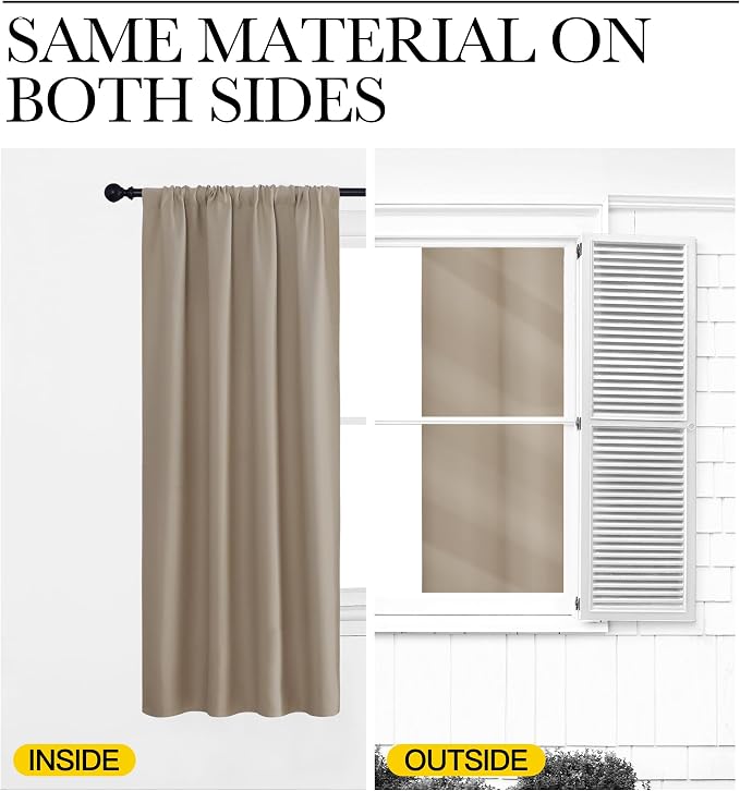 NICETOWN Blackout Curtains for Living Curtains, 2 Panels, 52 by 95, Room - Image 5