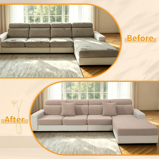 XINEAGE Couch Cushion Covers, Loveseat Sofa Seat Slipcovers - Image 7