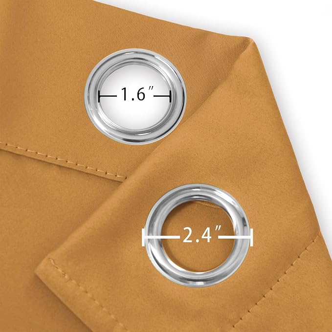 Mustard Yellow Thermal Blackout Curtains/52 x 54 Inch/Set of 2 Panels Room - Image 5