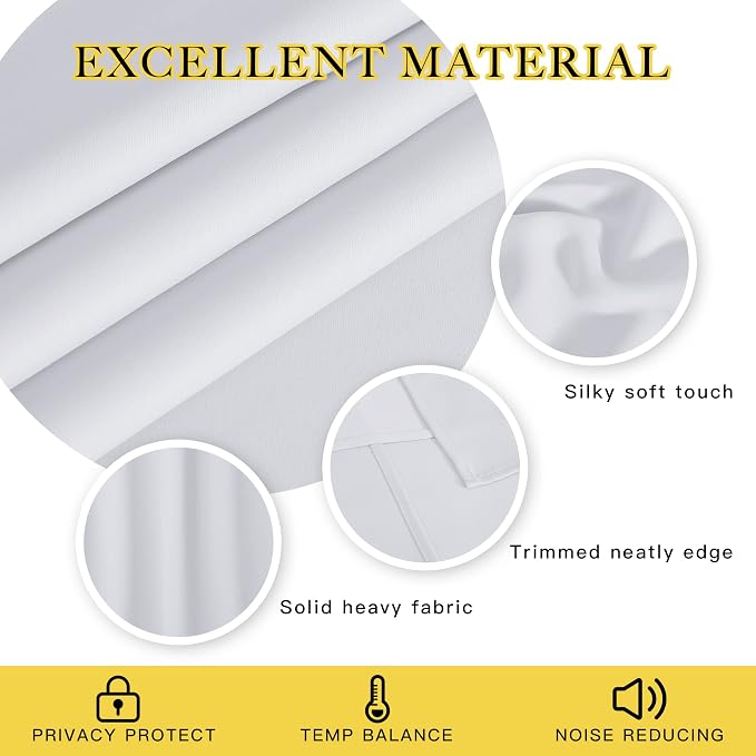 NICETOWN Room Divider Curtain 110 inches Long, Grommet Room Darkening Curtain - Image 4