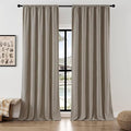 Joydeco Faux Linen Pinch Pleated Curtains 96 Inch Length, Light Filtering by JOYDECO